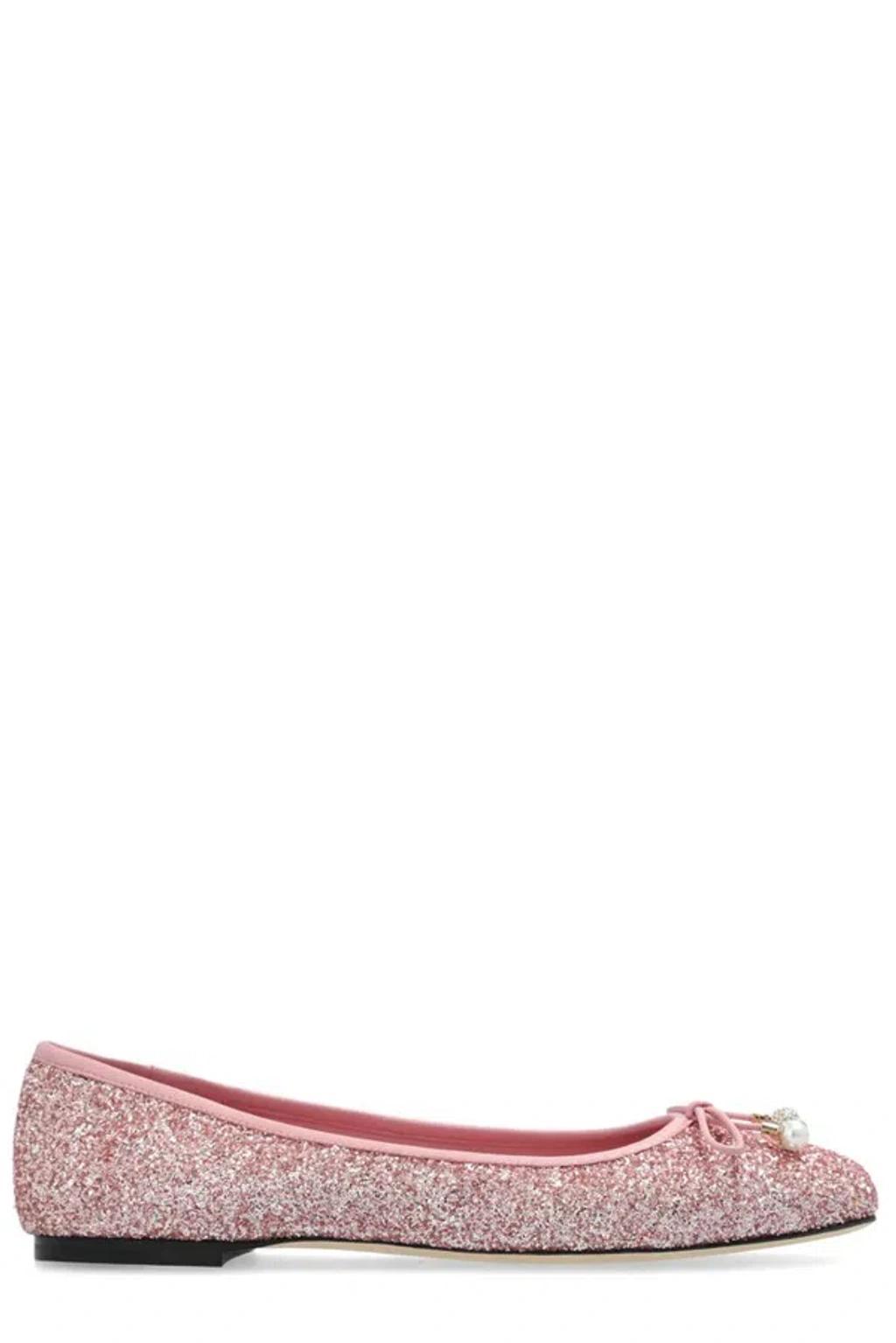 Elme Bow Detailed Ballet Flats In Pink product image