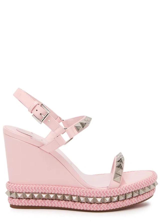 Pyraclou 110 Patent Leather Wedge Sandals In Pink Product Image