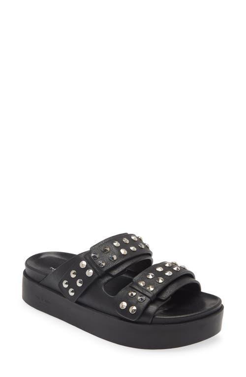 Geo Stud Leather Dual-Band Slide Sandals Product Image