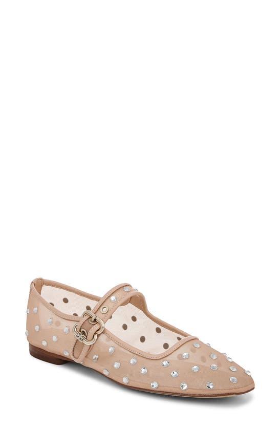 SAM EDELMAN Michaela Shine Mary Jane Flat Vintage Pink Mesh Product Image