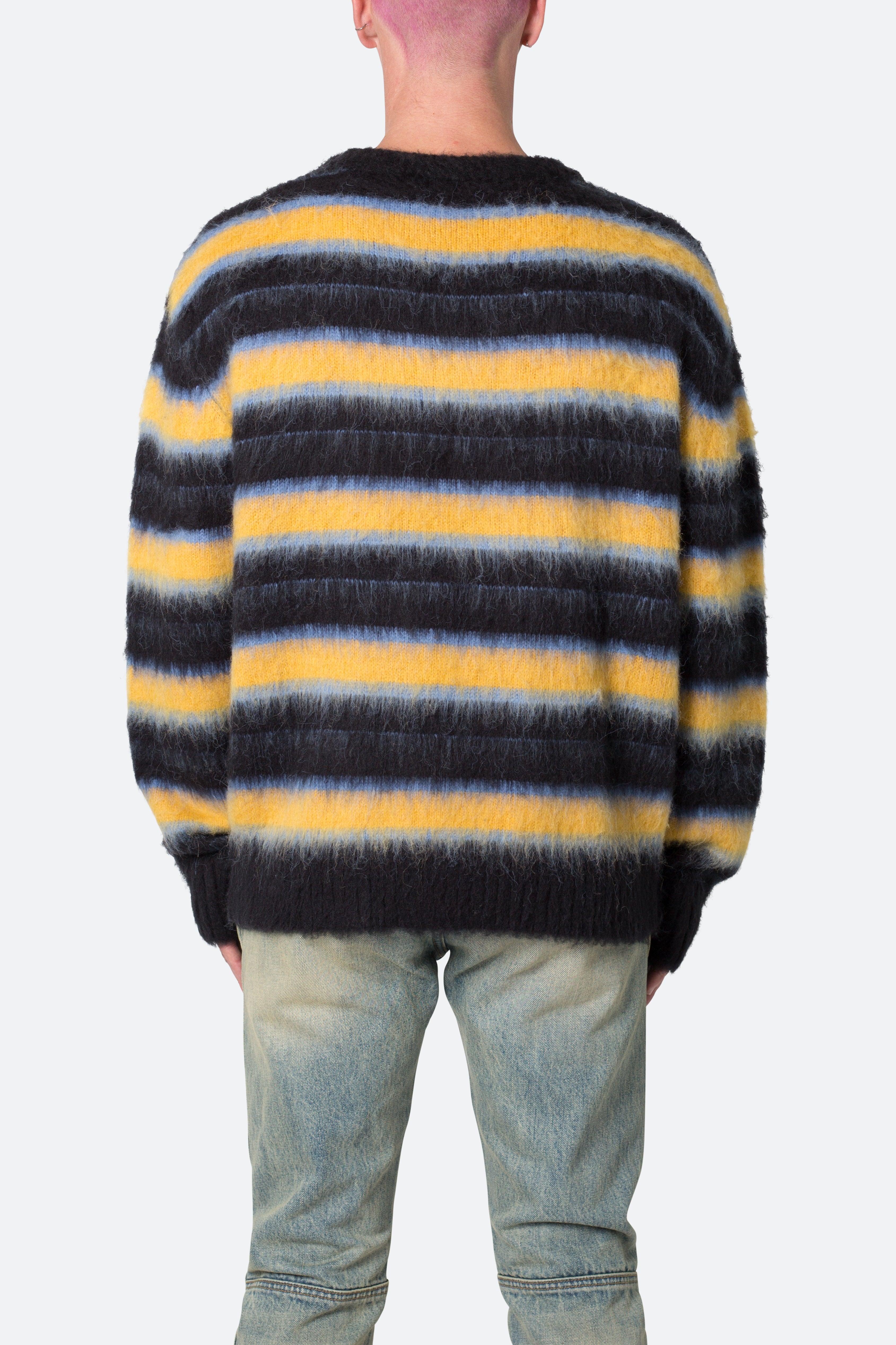 Striped Mohair Sweater - Black Product Image