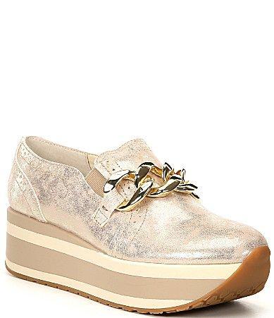 Dolce Vita Jhenee Nubuck Chain Detail Platform Loafers Product Image