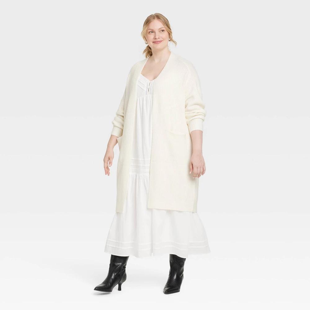 Womens Cozy Knit Cardigan - Universal Thread Cream 2X Product Image