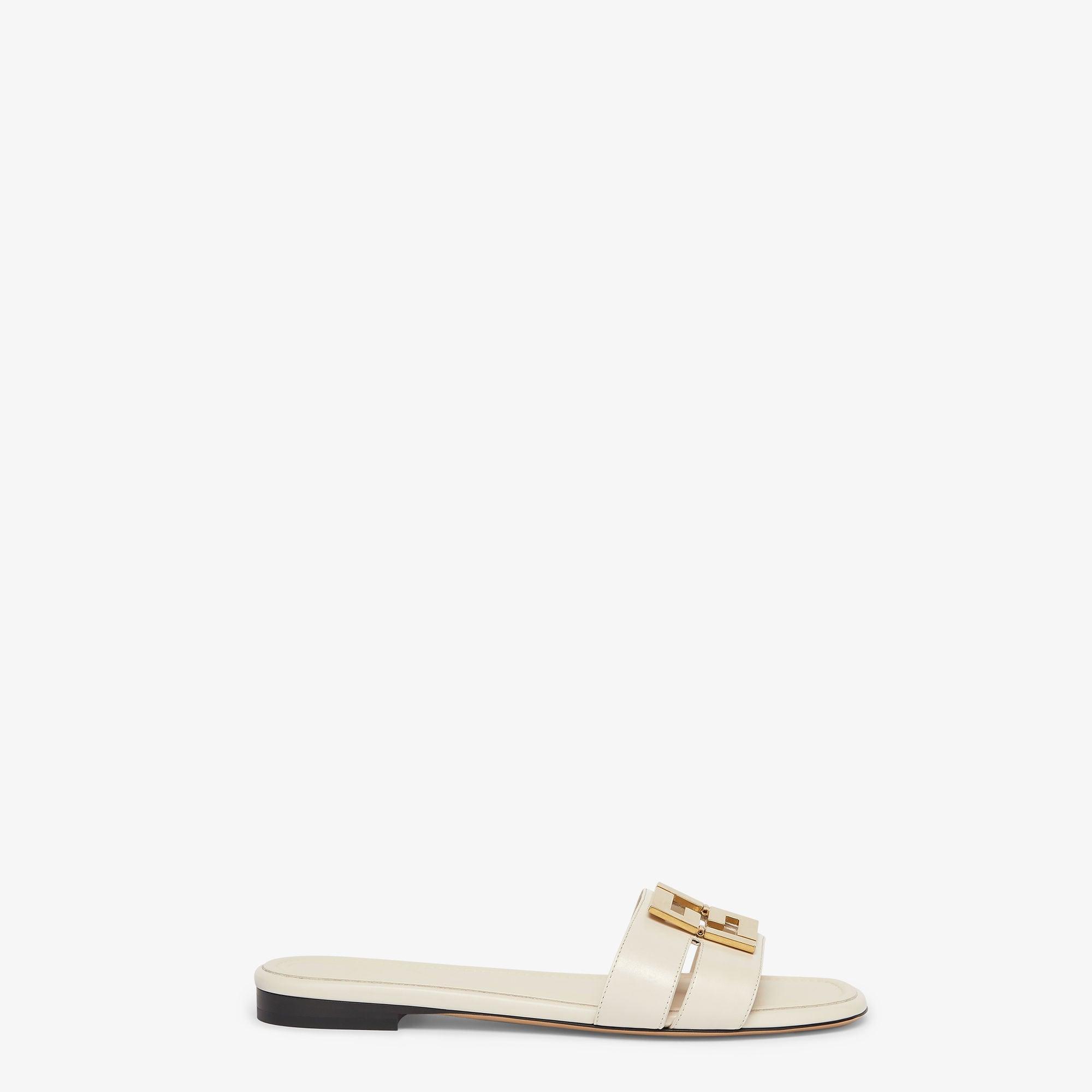 Fendi FFoldWhite leather sandals Product Image