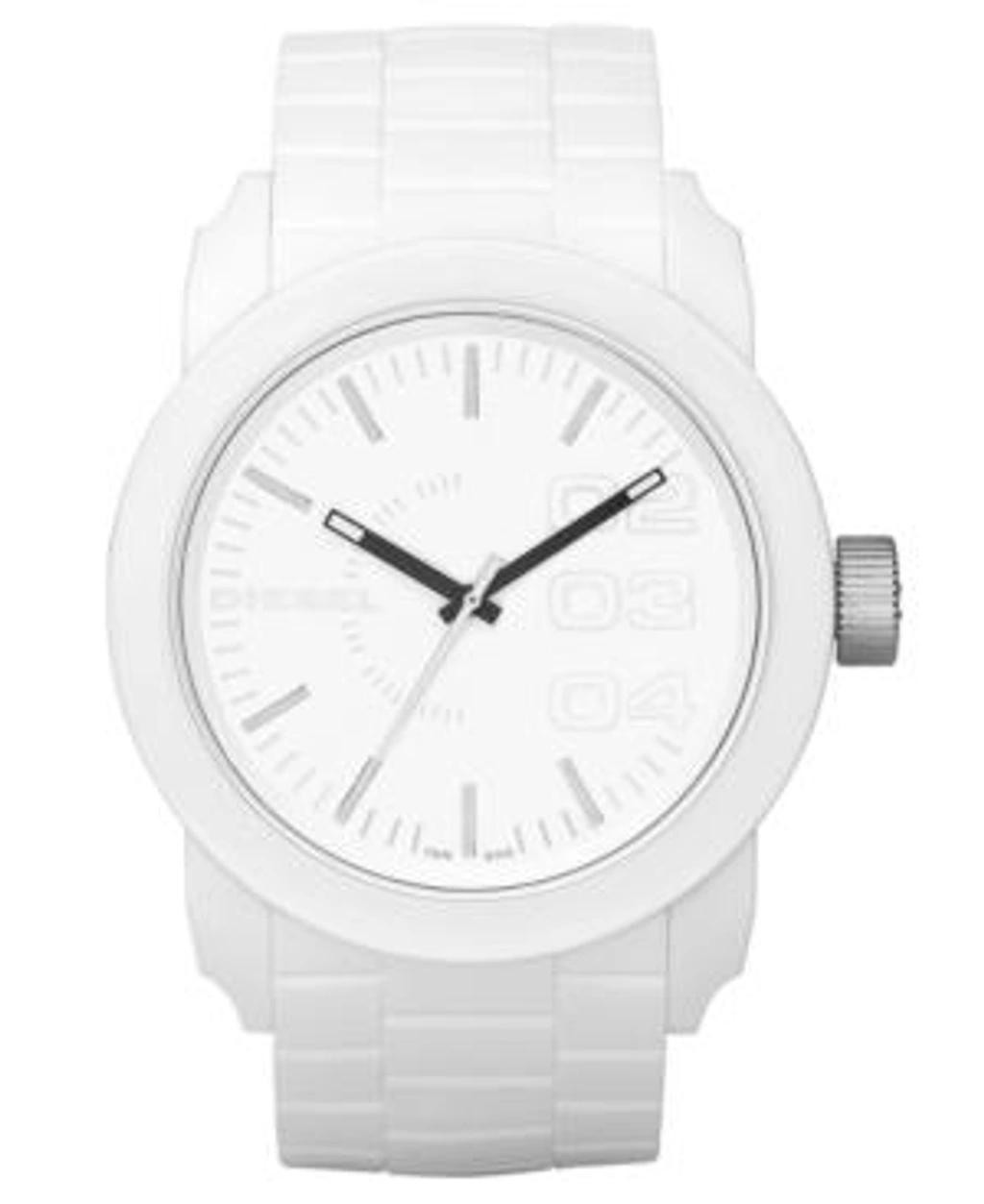 Men's White Silicone Strap Watch 44mm Dz1436 Product Image