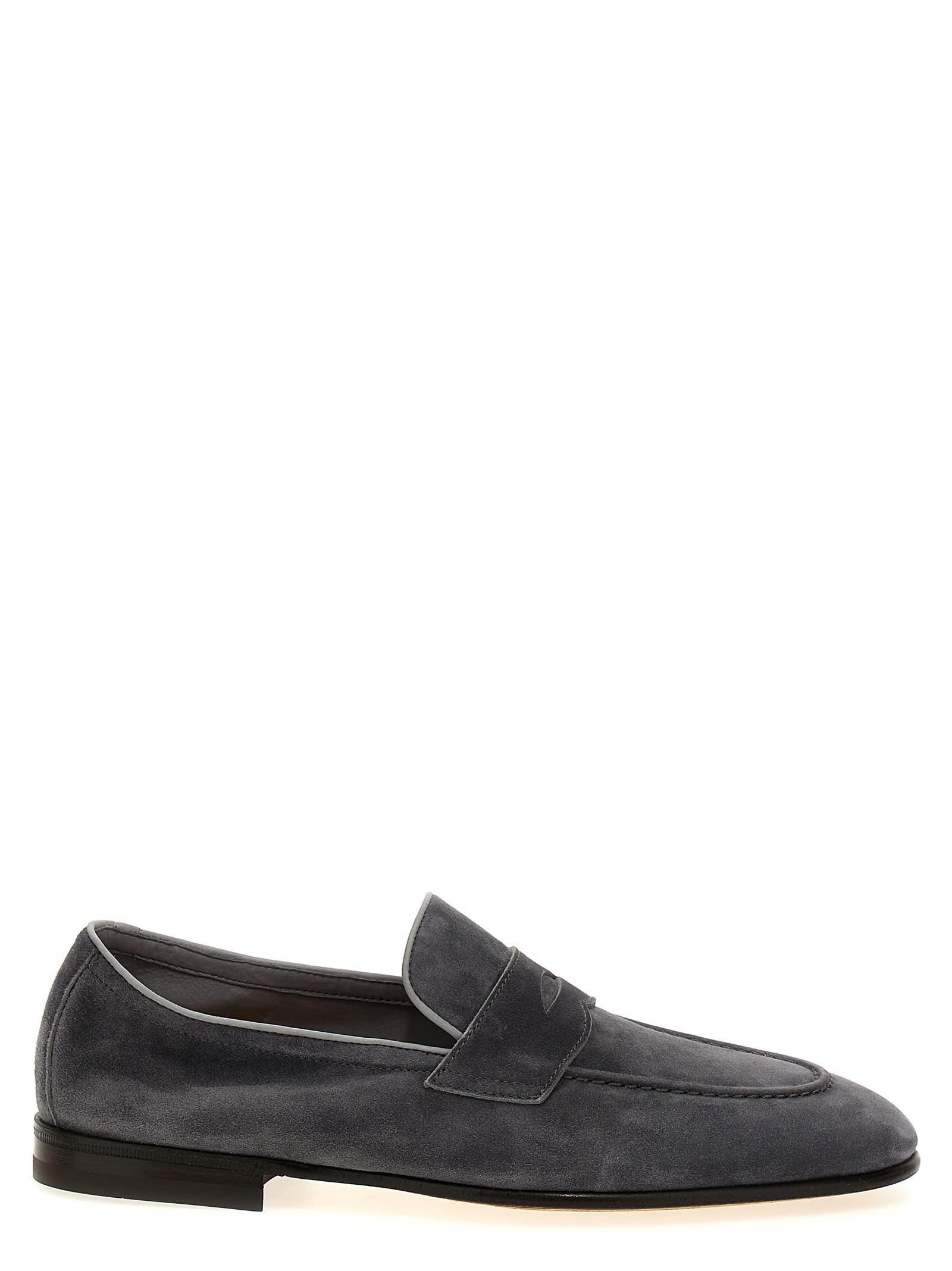 BRUNELLO CUCINELLI Suede Loafers In Gray Product Image