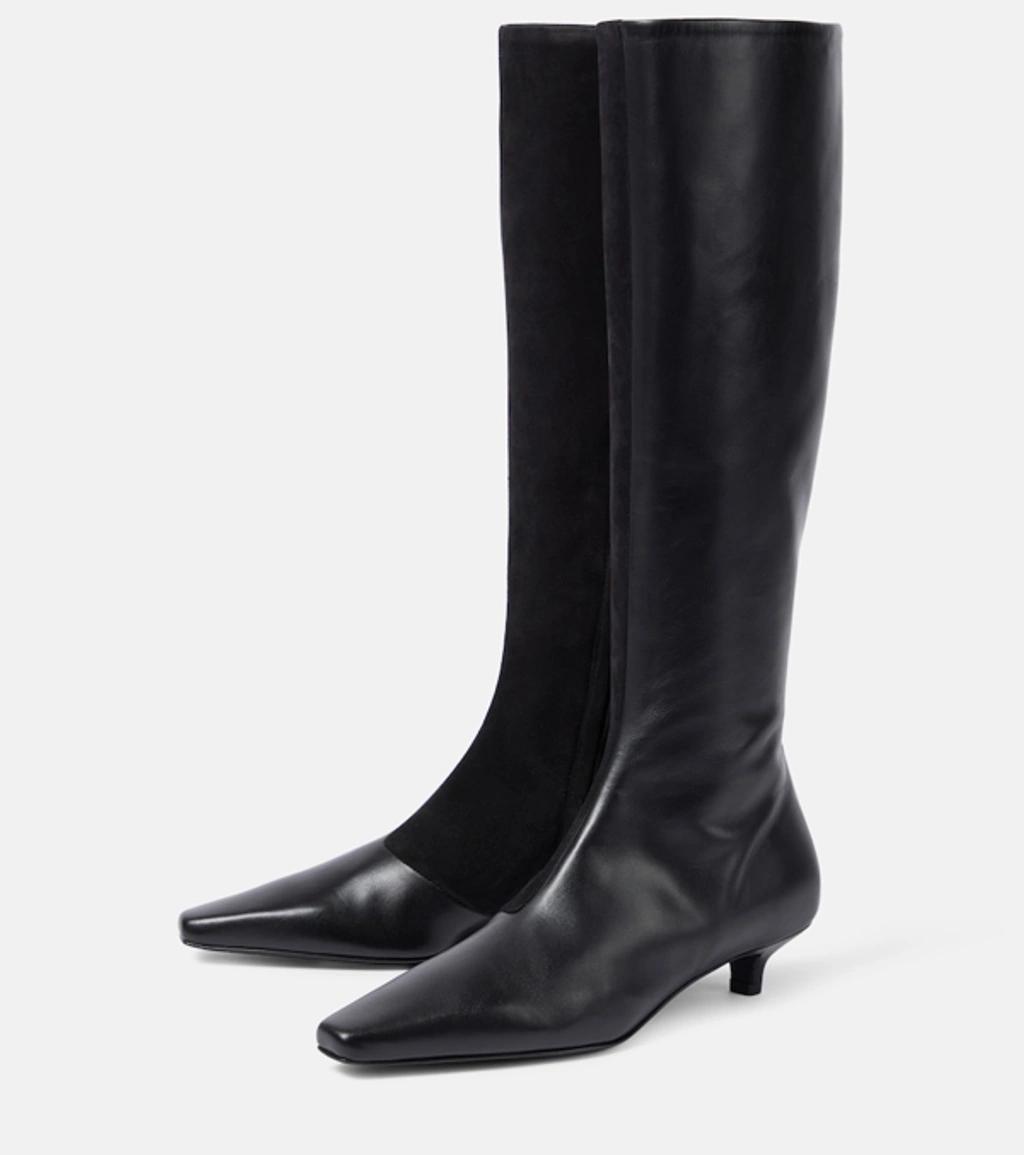 50mm The Slim Leather Tall Boots In Black Product Image