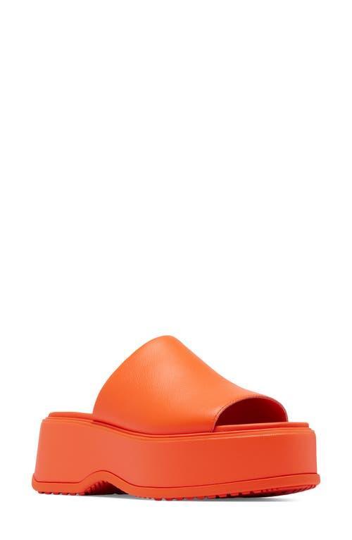 Sorel Womens Dayspring Leather Platform Slide Sandals Product Image