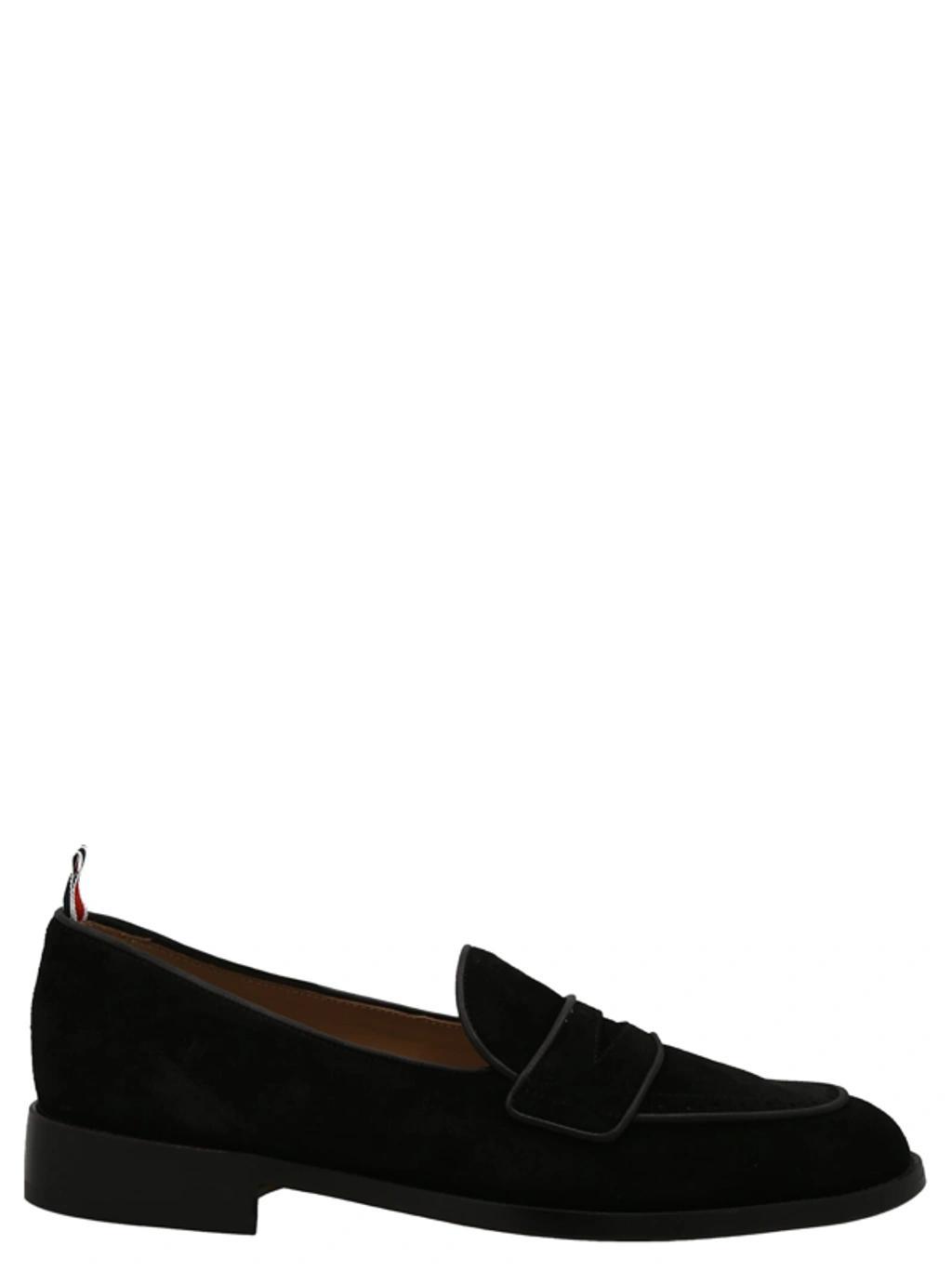 Black Varsity Penny Loafers In 001 Black Product Image