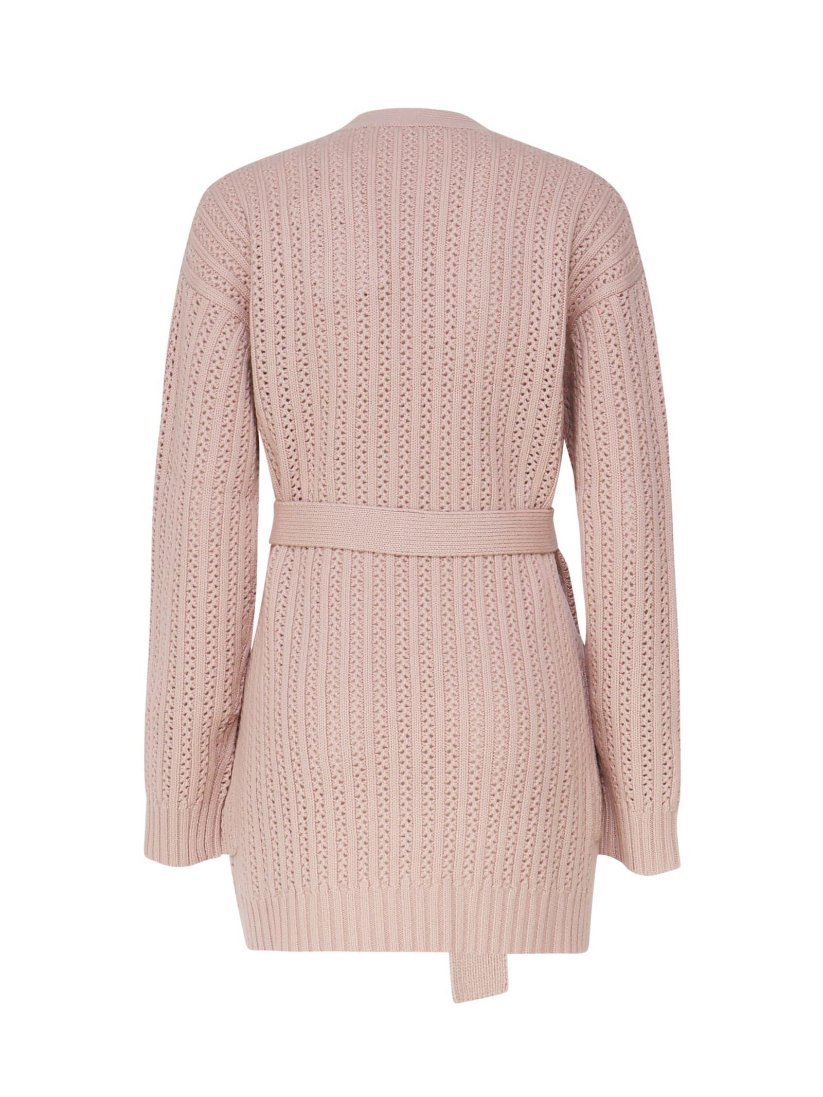 MAX MARA Perforated-knit Cardigan In Pink Product Image