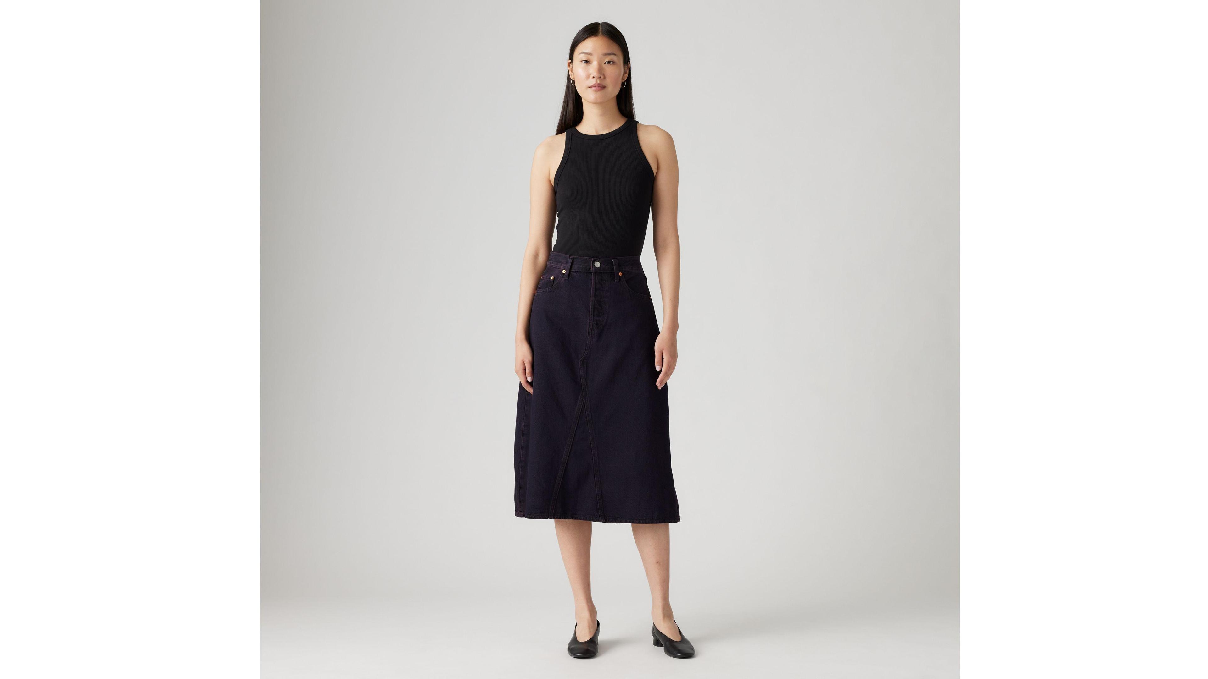 High Rise A-Line Deconstructed Skirt Product Image