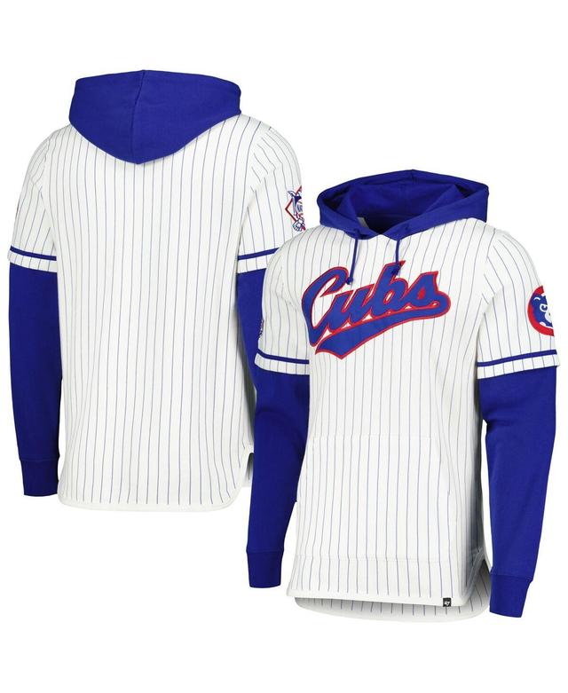 Mens 47 Chicago Cubs Pinstripe Double Header Pullover Hoodie Product Image