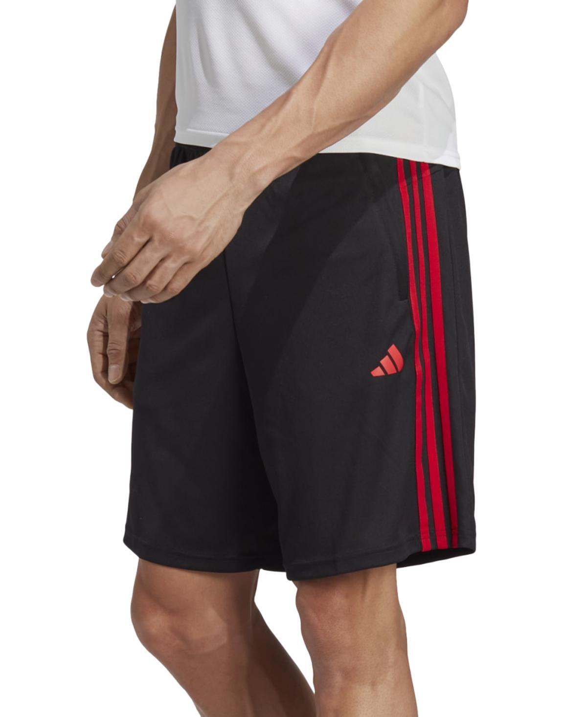 adidas Mens Train Essentials Classic-Fit Aeroready 3-Stripes 10 Training Shorts - Brite Orange Red Product Image