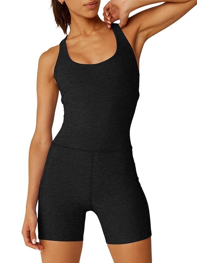 Beyond Yoga Spacedye Get Up And Go Pocket Biker Jumpsuit (Darkest Night) Women's Shorts Product Image