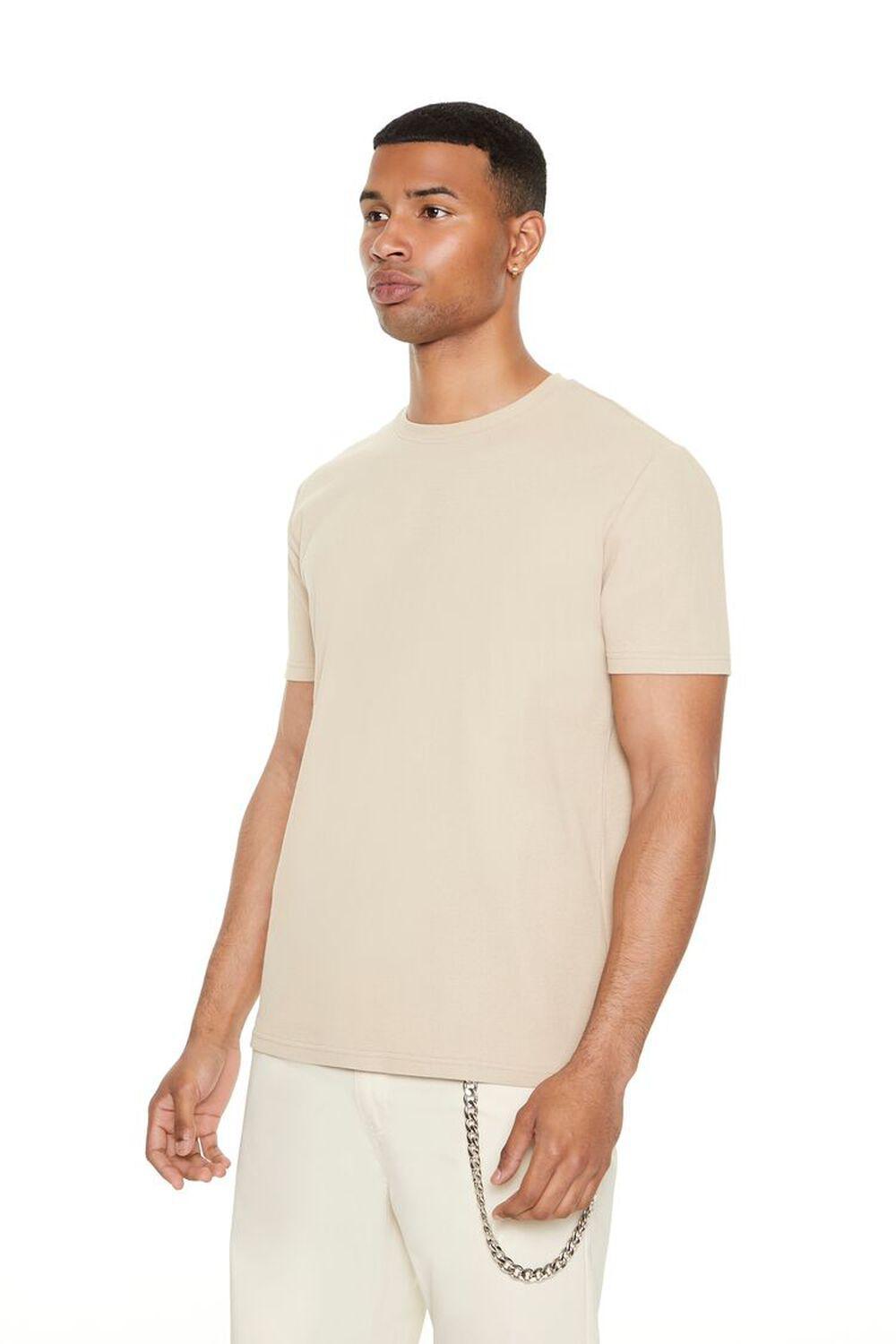 Textured Cotton-Blend Crew Tee | Forever 21 Product Image