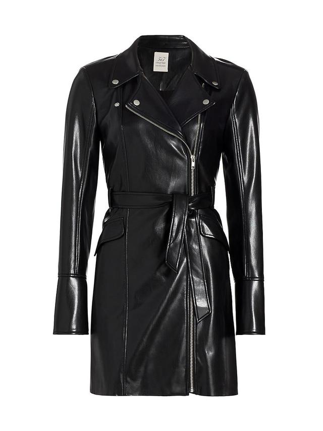 Womens Evie Faux Leather Moto Minidress Product Image