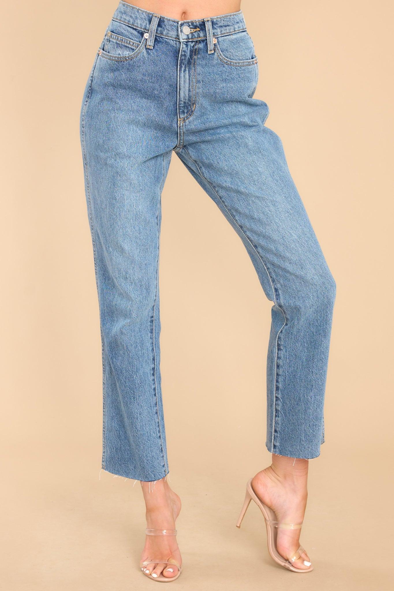 Ready For A Change Medium Wash Straight Leg Jeans Blue Product Image