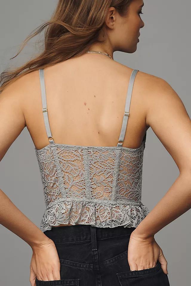 By Anthropologie Ruffle-Hem Lace Corset Top Product Image