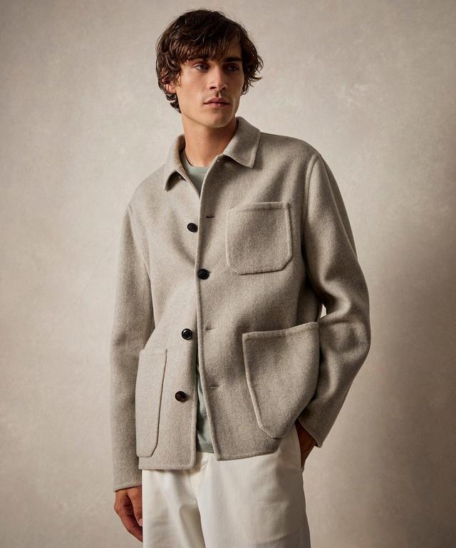 Italian Cashmere Chore Coat in Dove Grey Product Image