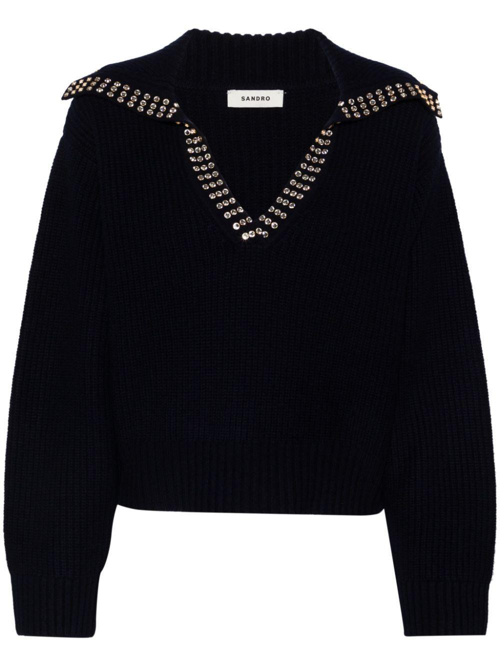 crystal-embellished wool jumper  Product Image