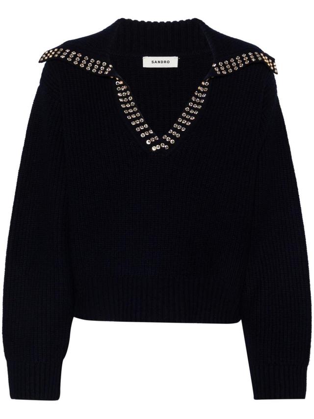 crystal-embellished wool jumper  Product Image