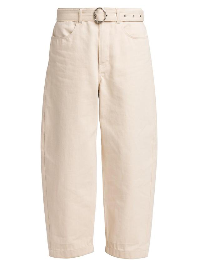 Mens Belted Cotton Trousers Product Image