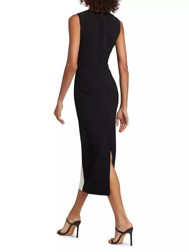 Colorblock Sleeveless Sheath Midi-Dress Product Image