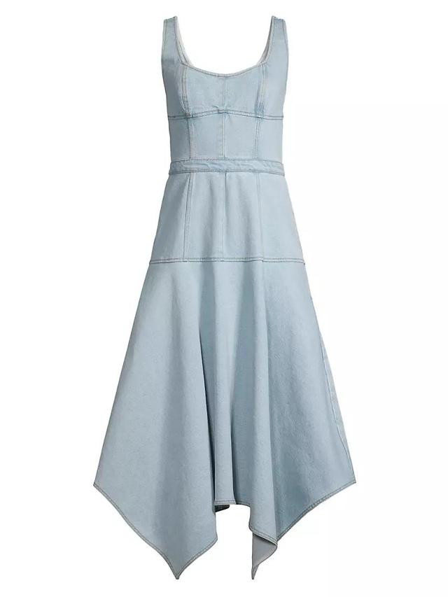 Denim Handkerchief Midi-Dress Product Image