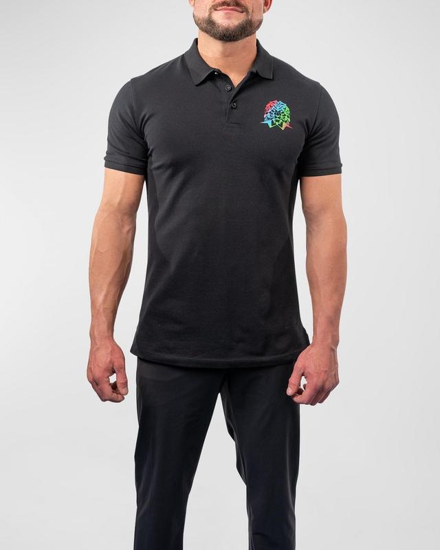 Mens Polo Shirt with Multicolor Logo Product Image