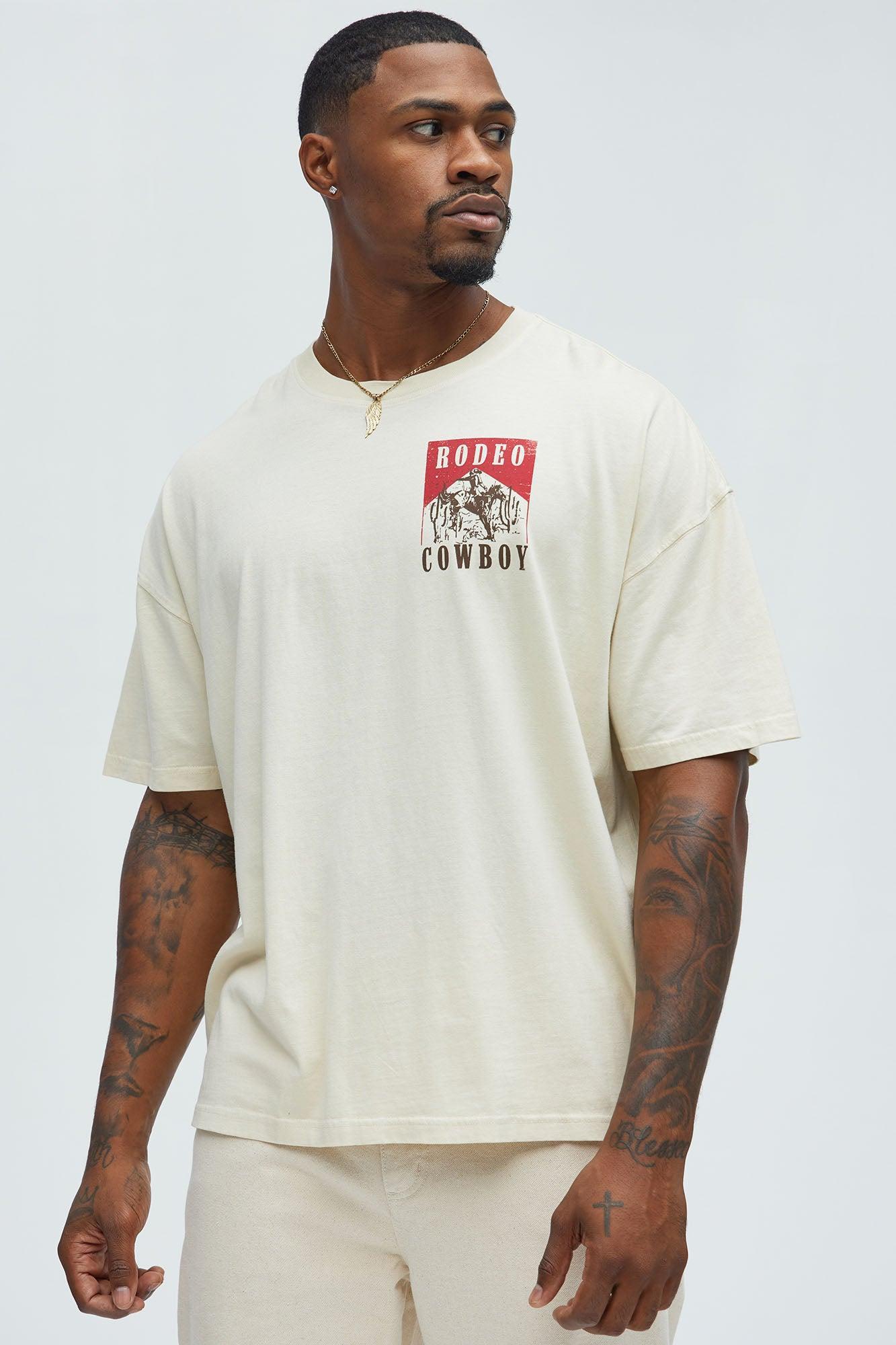 Rodeo Cowboy Oversized Short Sleeve Tee - Cream Product Image