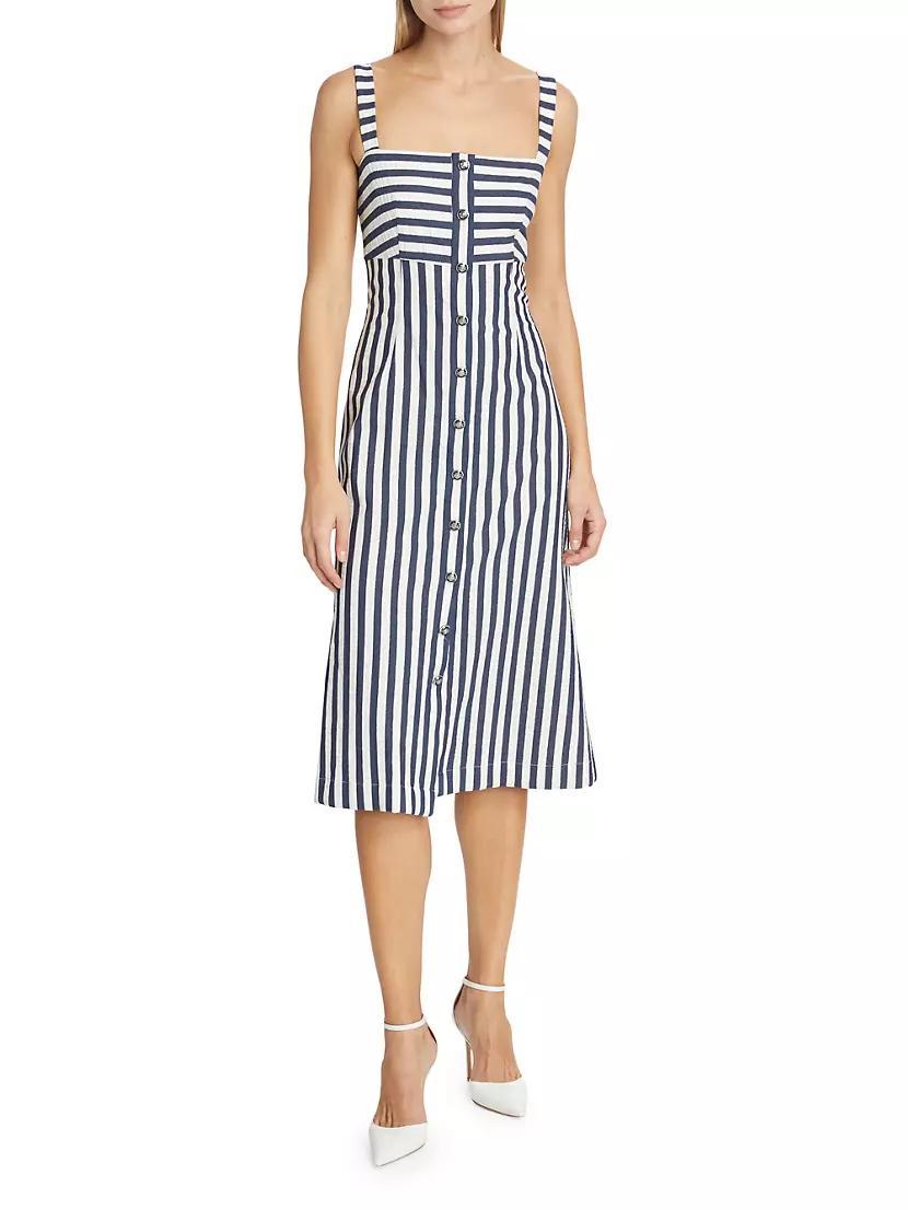 Artie Striped Sleeveless Midi-Dress Product Image