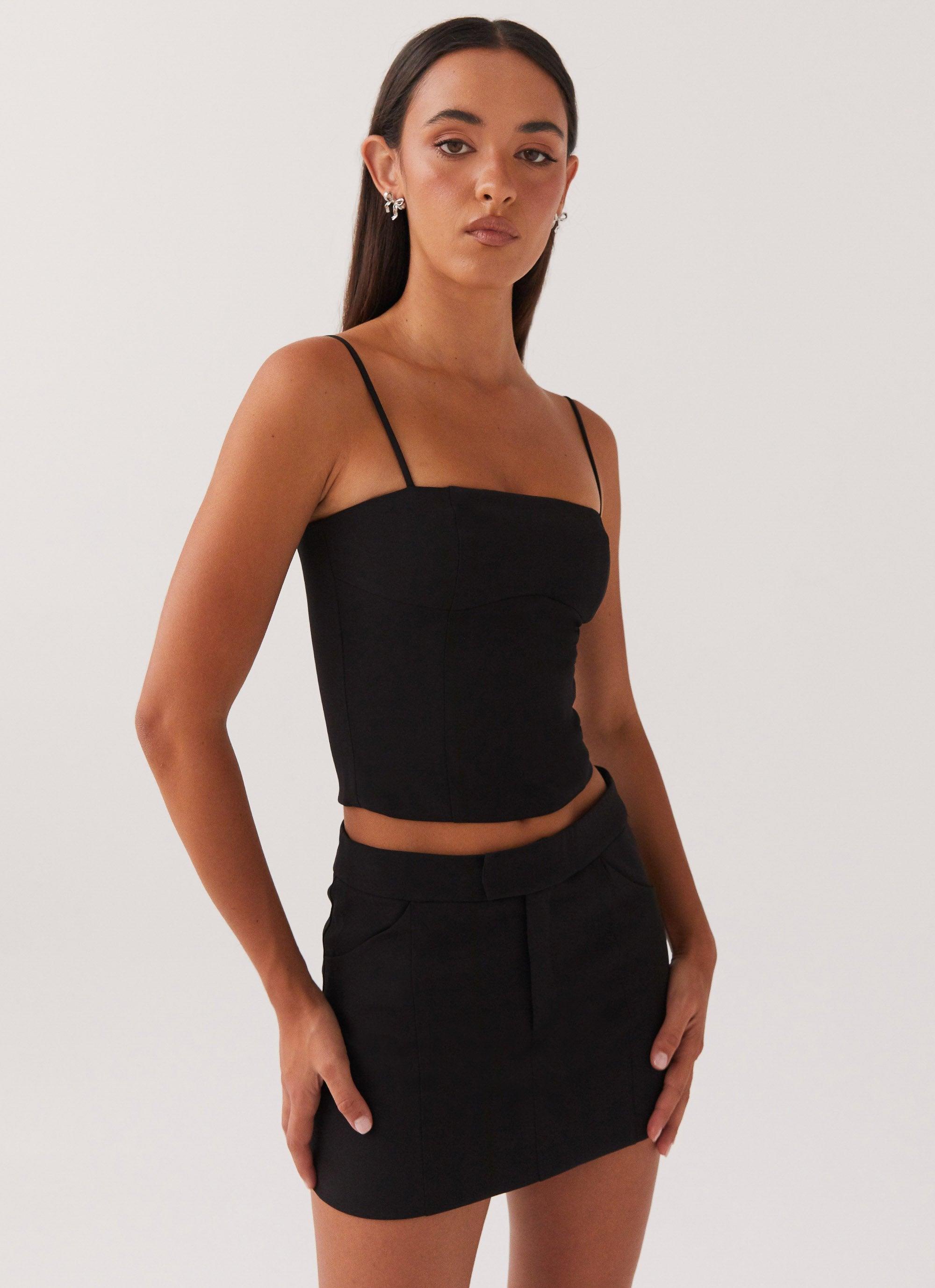 Eliana Crop Top - Black Product Image