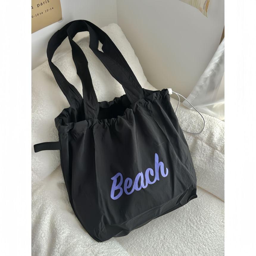 Lettering Drawstring Tote Bag Product Image