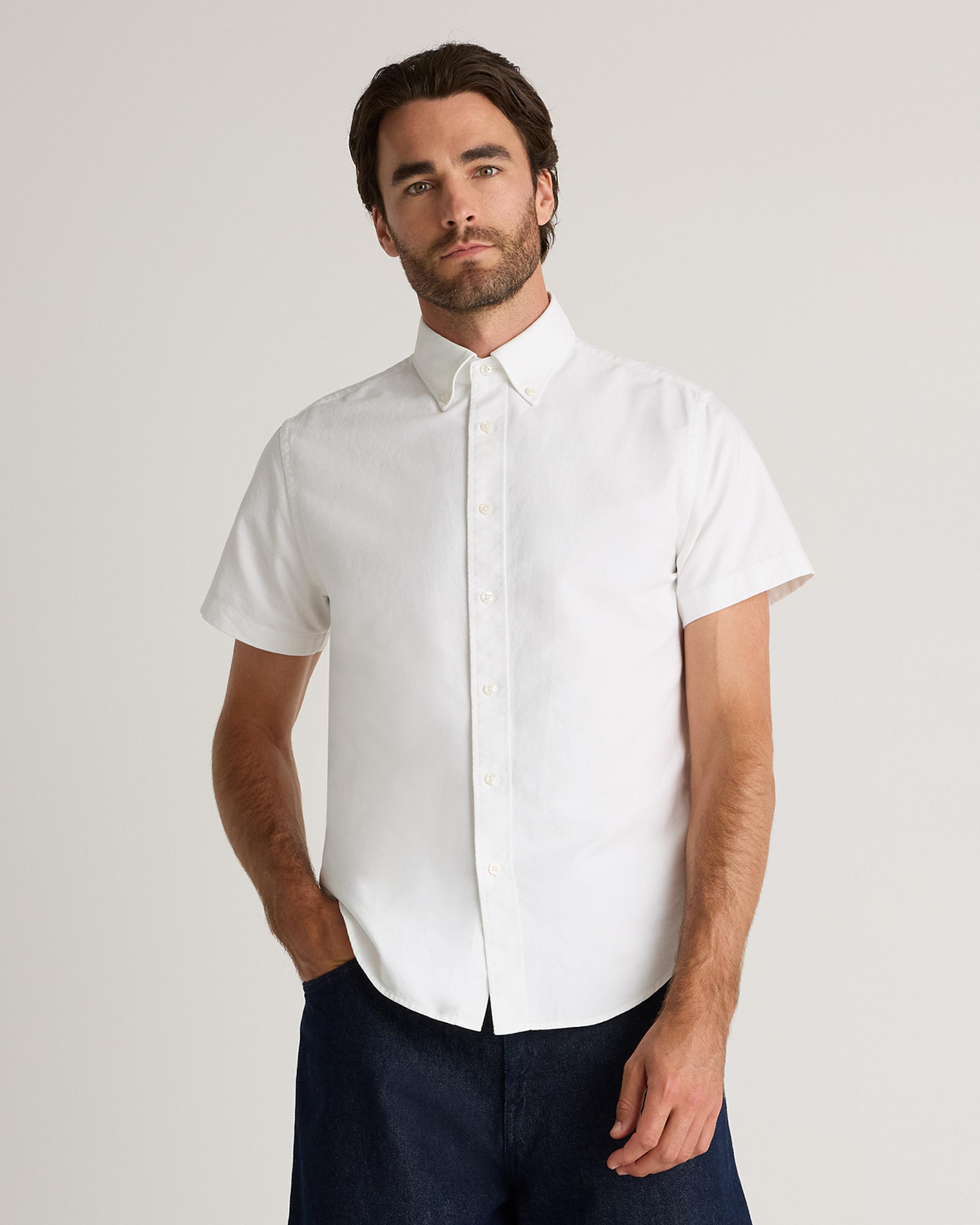 100% Organic Cotton Short Sleeve Oxford Shirt Product Image