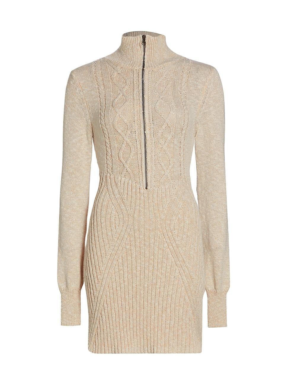 Womens Mont Blanc Cotton-Blend Ribbed & Cable-Knit Minidress Product Image