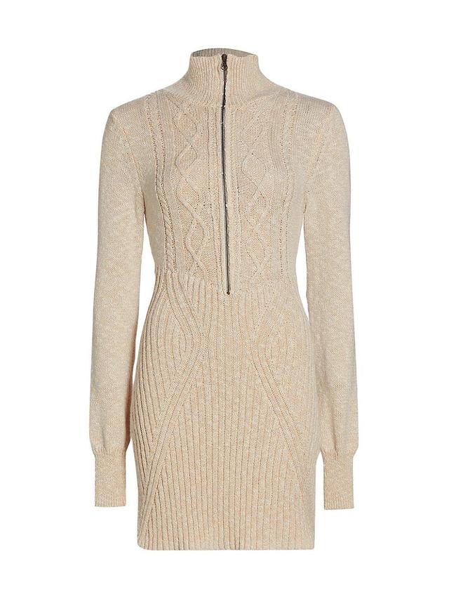 Womens Mont Blanc Cotton-Blend Ribbed & Cable-Knit Minidress Product Image