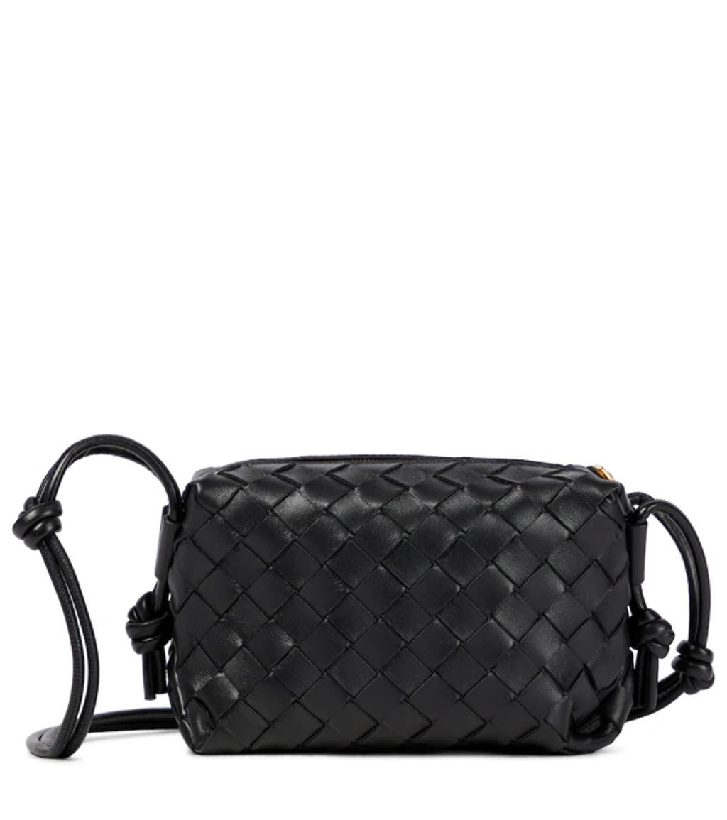 Loop Mini Intrecciato-leather Cross-body Bag In Black Product Image