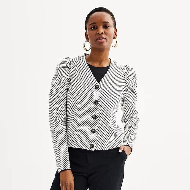 Womens Nine West Puff Sleeve Cardigan Product Image