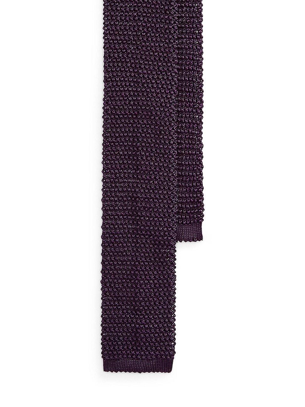 Mens Silk Knit Tie - Dark Purple Product Image