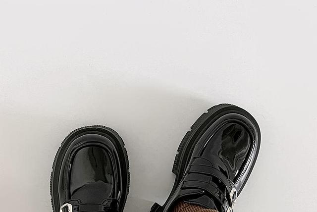 Faux Leather Buckled Platform Loafers Product Image