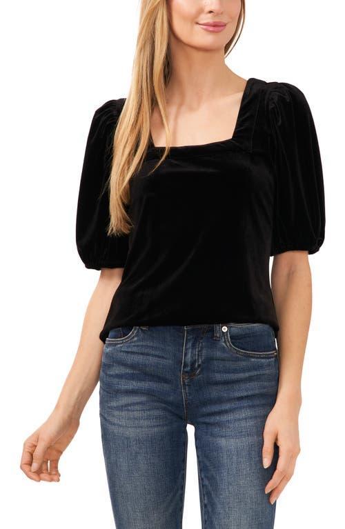 CeCe Square Neck Stretch Velvet Top Product Image