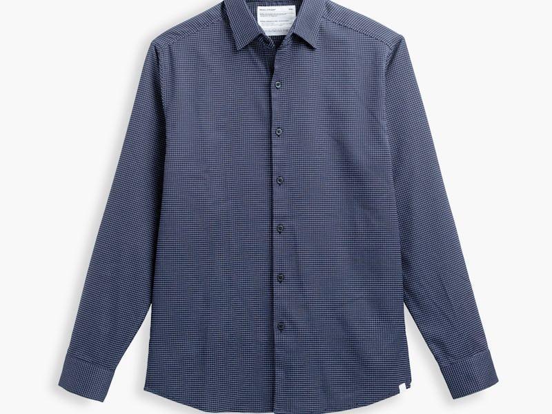 Navy Mini Dash Grid Men's AeroZero° Dress Shirt Product Image