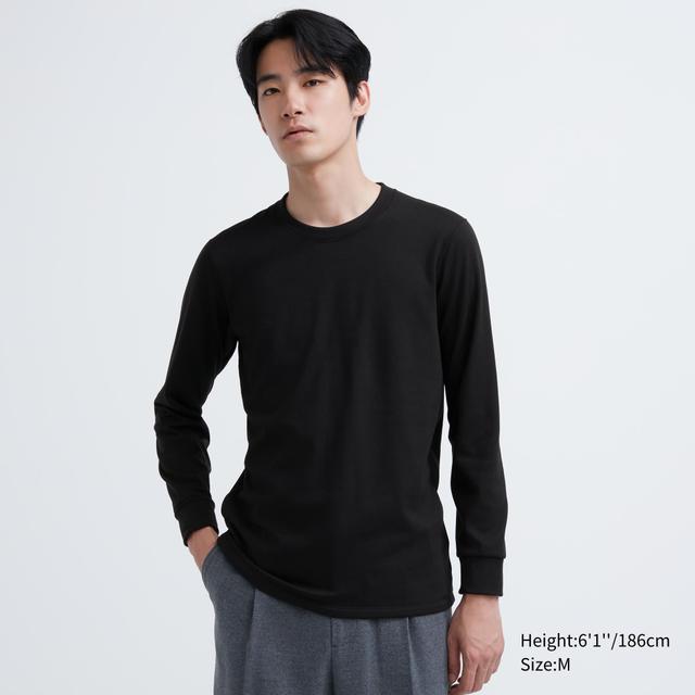 UNIQLO US Men's Heattech Ultra Warm Crew Neck Long-Sleeve T-Shirt with Moisture-Wicking Black 3XL UNIQLO US  3XL  male Product Image