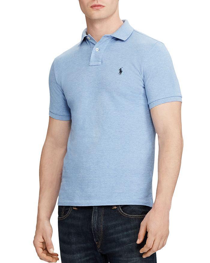 Stretch Mesh Classic Fit Polo Shirt In Jamaica Heather Blue Product Image