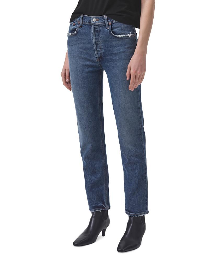 Womens Riley Long High-Rise Straight Jeans product image