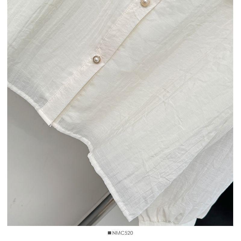 Ruffled Pleated Loose Shirt Product Image