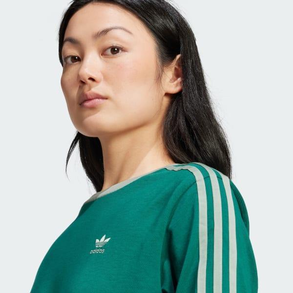 adidas Adicolor 3-Stripes Regular Long Sleeve Tee Better Scarlet XL Womens Product Image