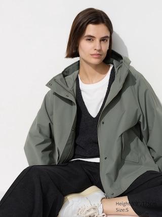 Womens Cotton Blend Parka with Water-Repellent Green 2XL UNIQLO US Product Image