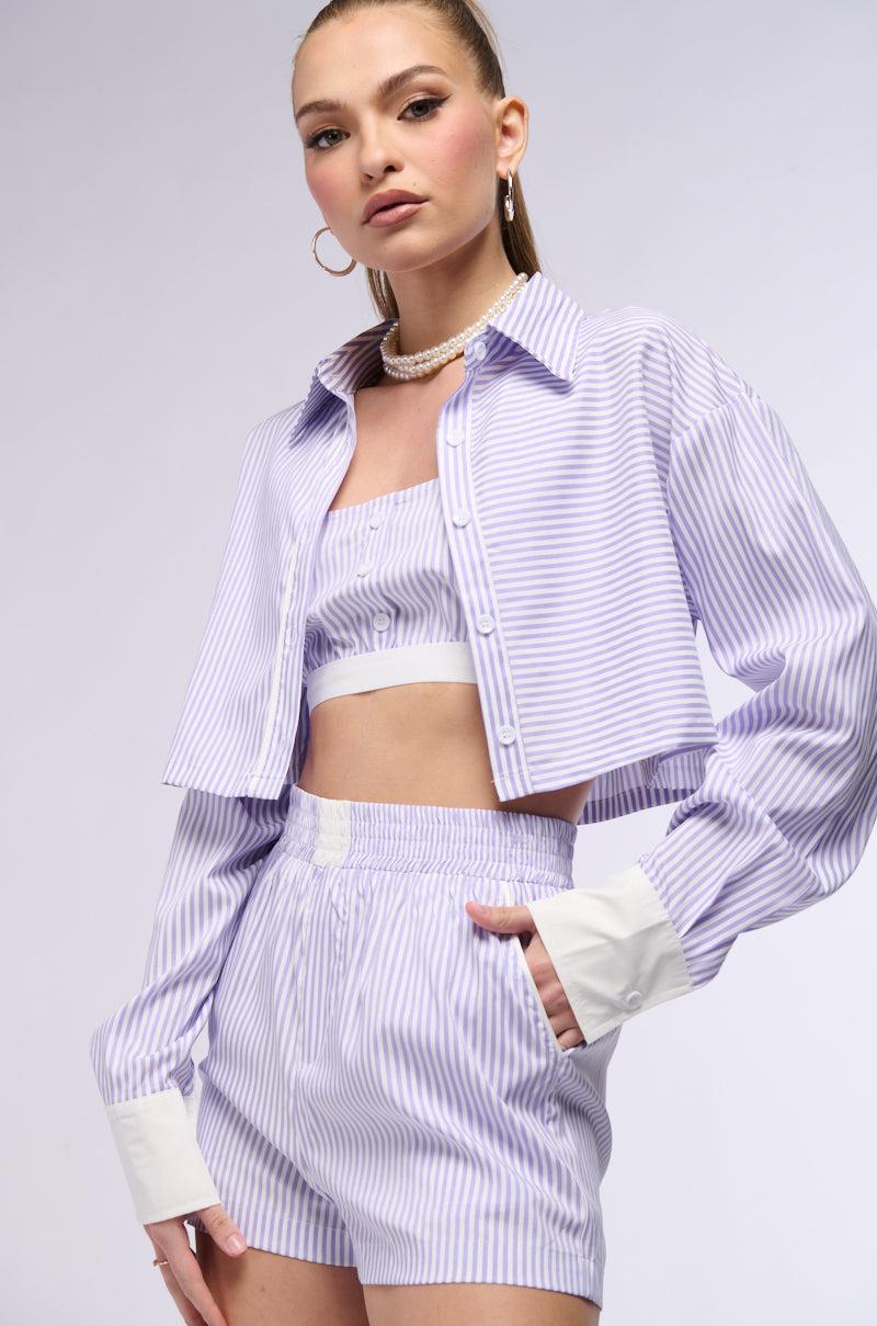 ROWAN POPLIN STRIPE BUTTON DOWN Product Image