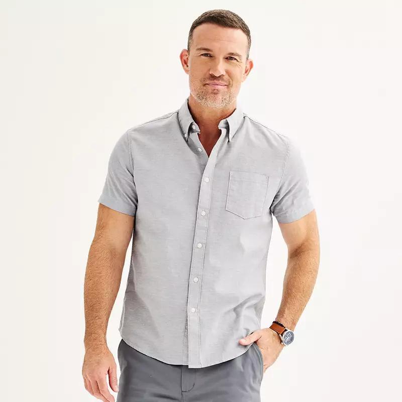 Mens Sonoma Goods For Life Short Sleeve Perfect Length Button Down Shirt Product Image